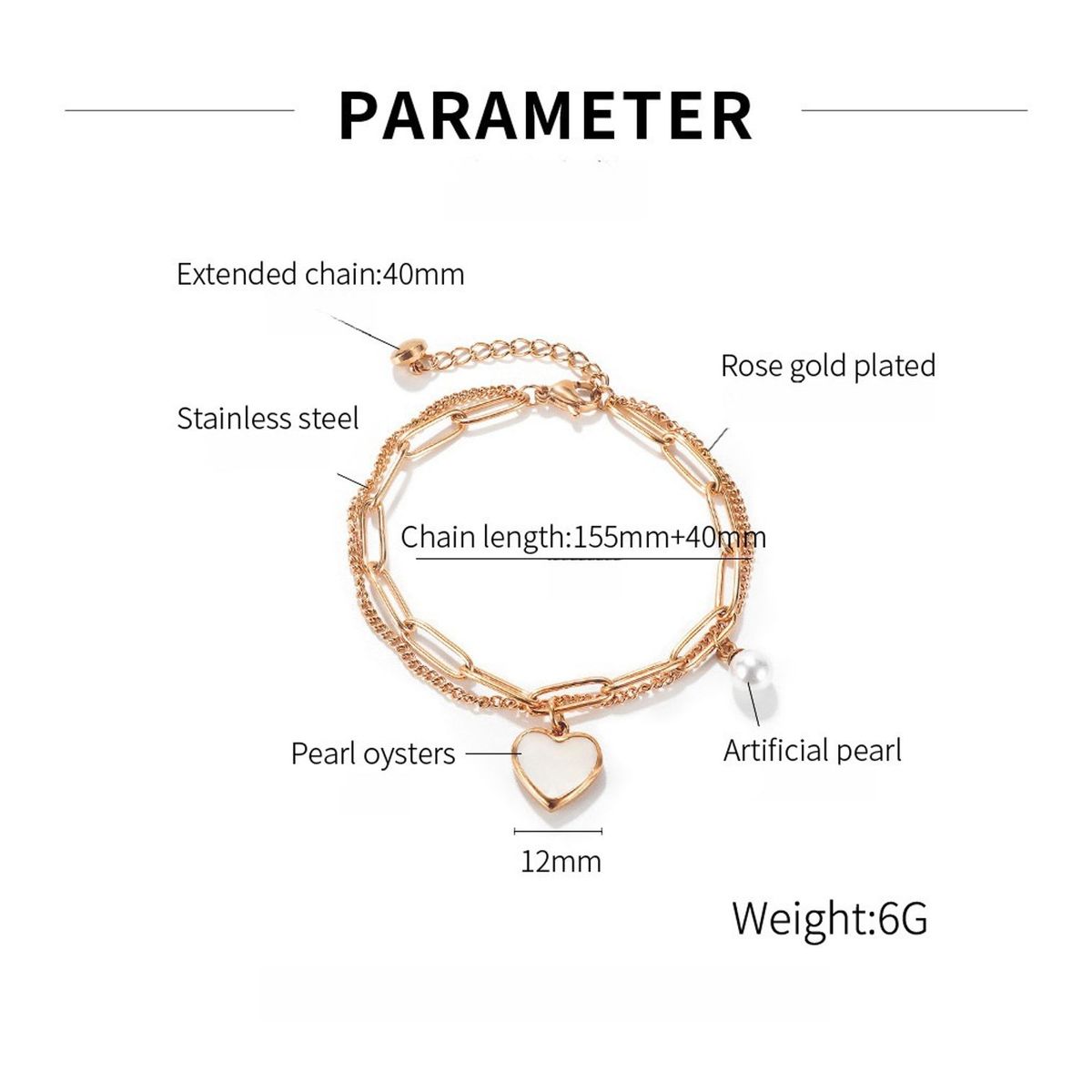 TIOZONEY - Pulsera de corazón de para mujer