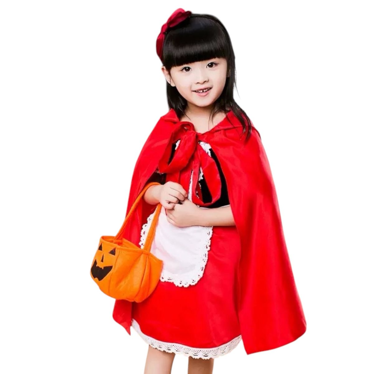 GENERICO - Disfraz de Caperucita Roja para niña Talla 4 y 6– Set completo con accesorios