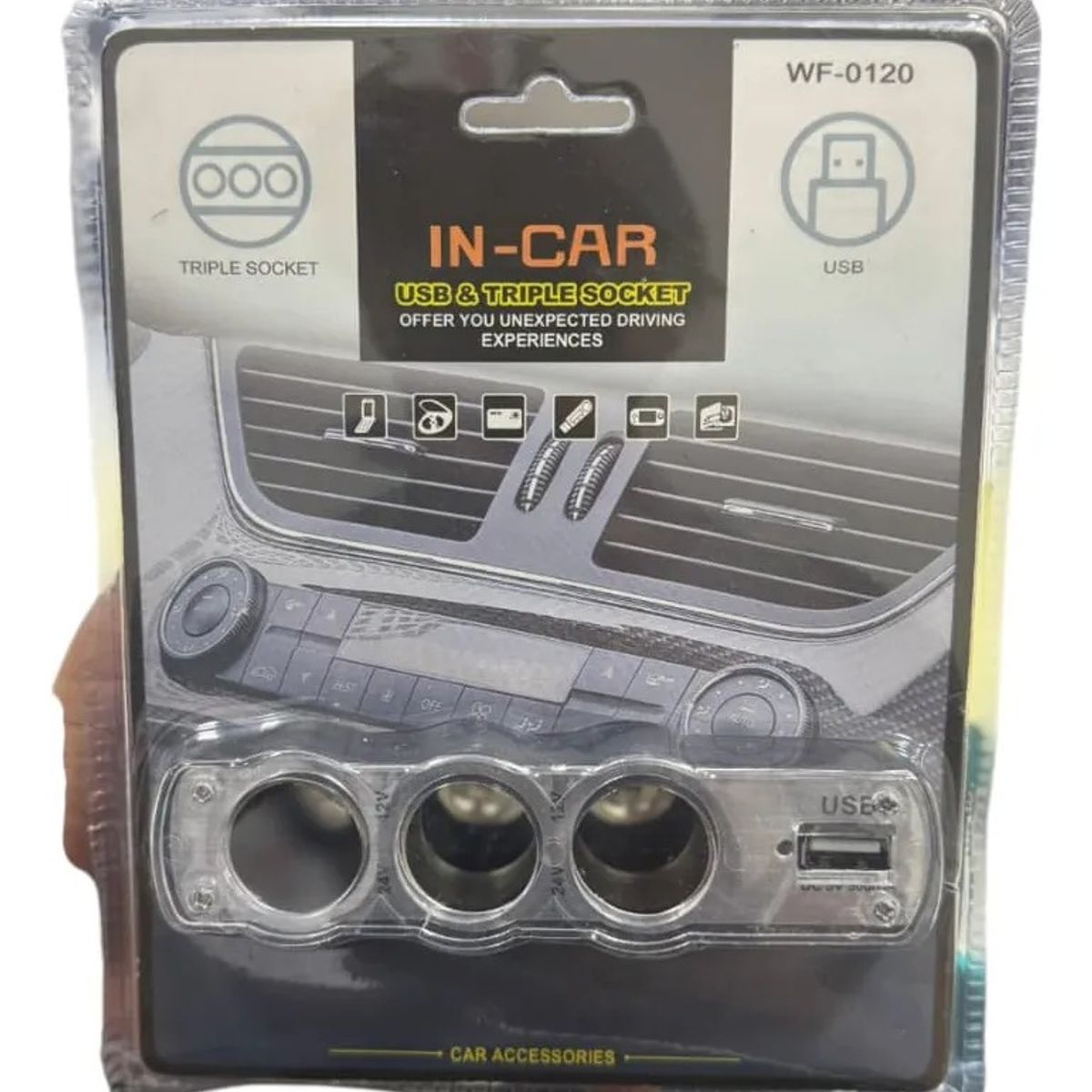 GENERICO - Encendedor Para Auto 12v24v Wf-0120 Triple Toma