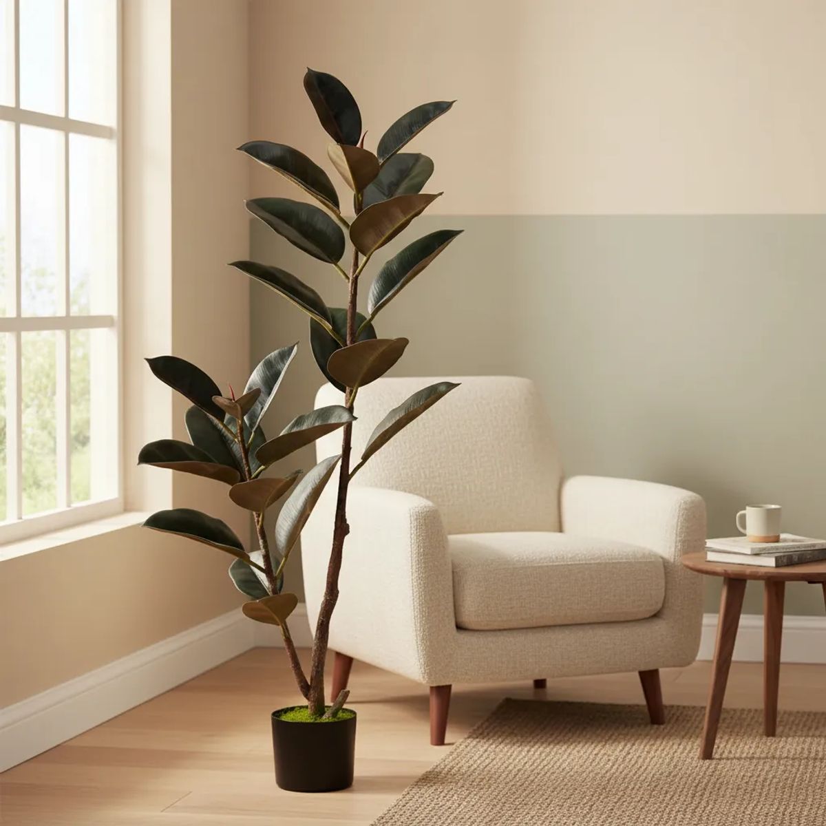 GENERICO - Planta Artificial Gomero Ficus Con Macetero 130cm