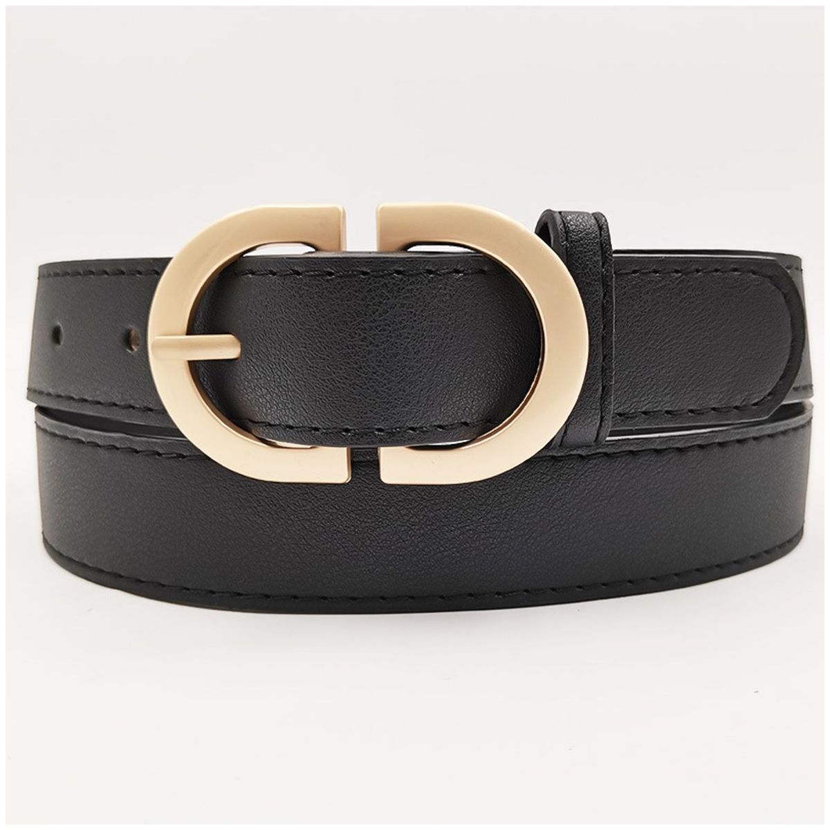 TIOZONEY - Cinturón para Mujer Negro