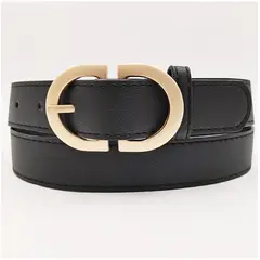 TIOZONEY - Cinturón para Mujer Negro