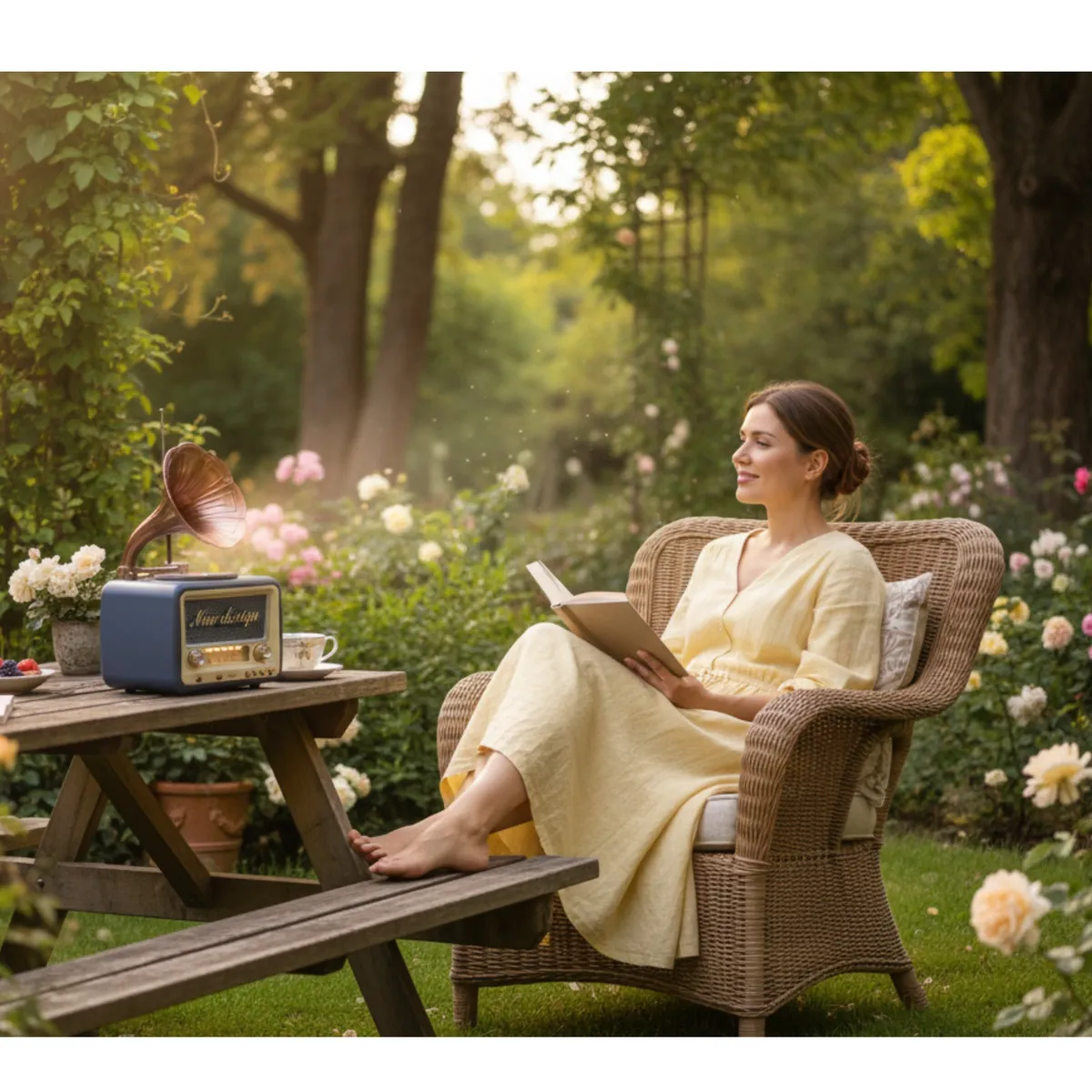 GENERICO - Radio Portátil Retro IRM-06103  Bandas AMFMSW  Conectividad Bluetooth, USB