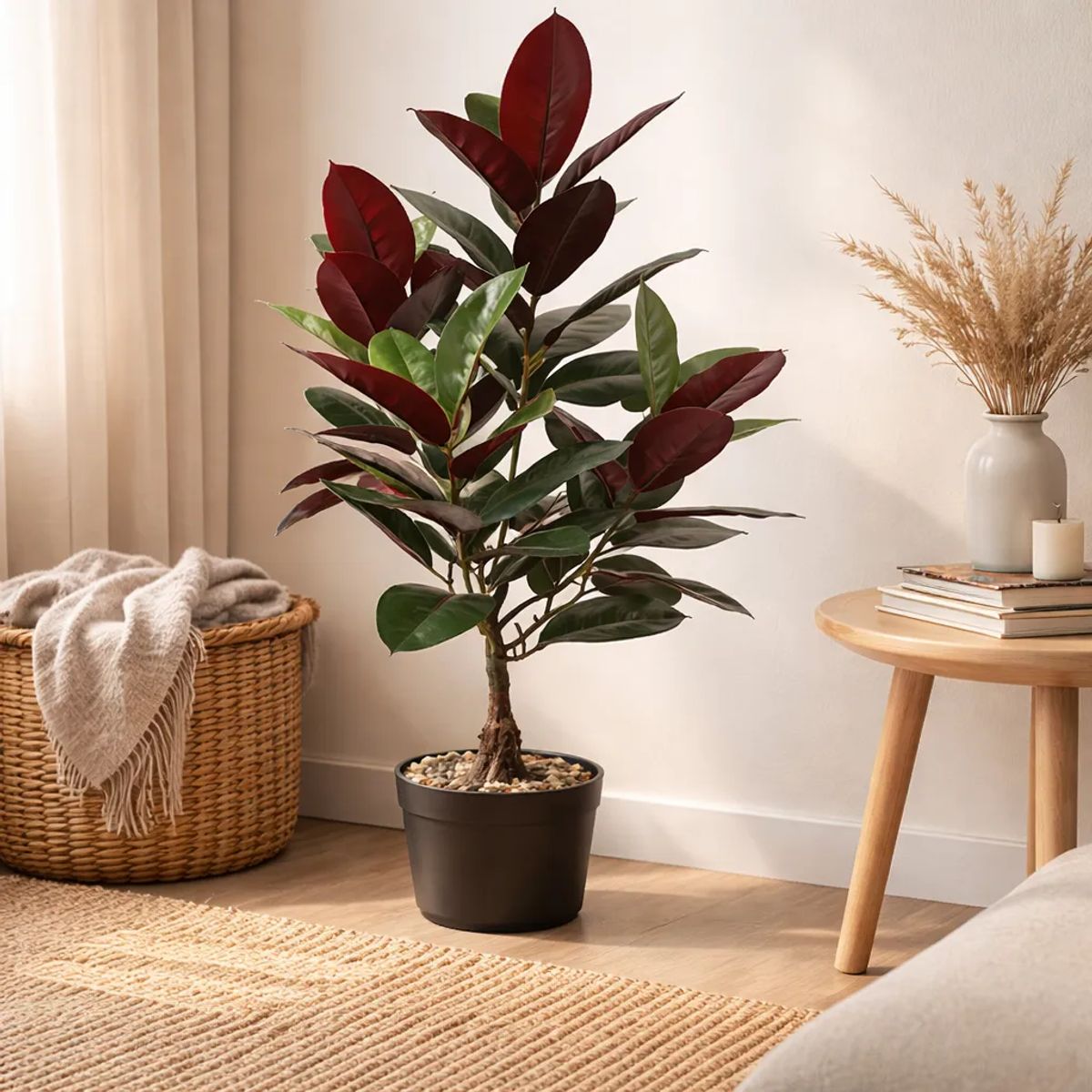 GENERICO - Planta Artificial Tipo Gomero Ficus Con Macetero 80cm