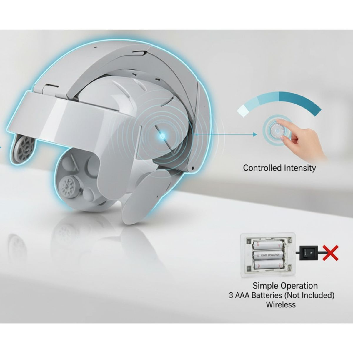 GENERICO - Masajeador de Cabeza Easy Brain LY-617E  Tecnología de Vibración Relajante