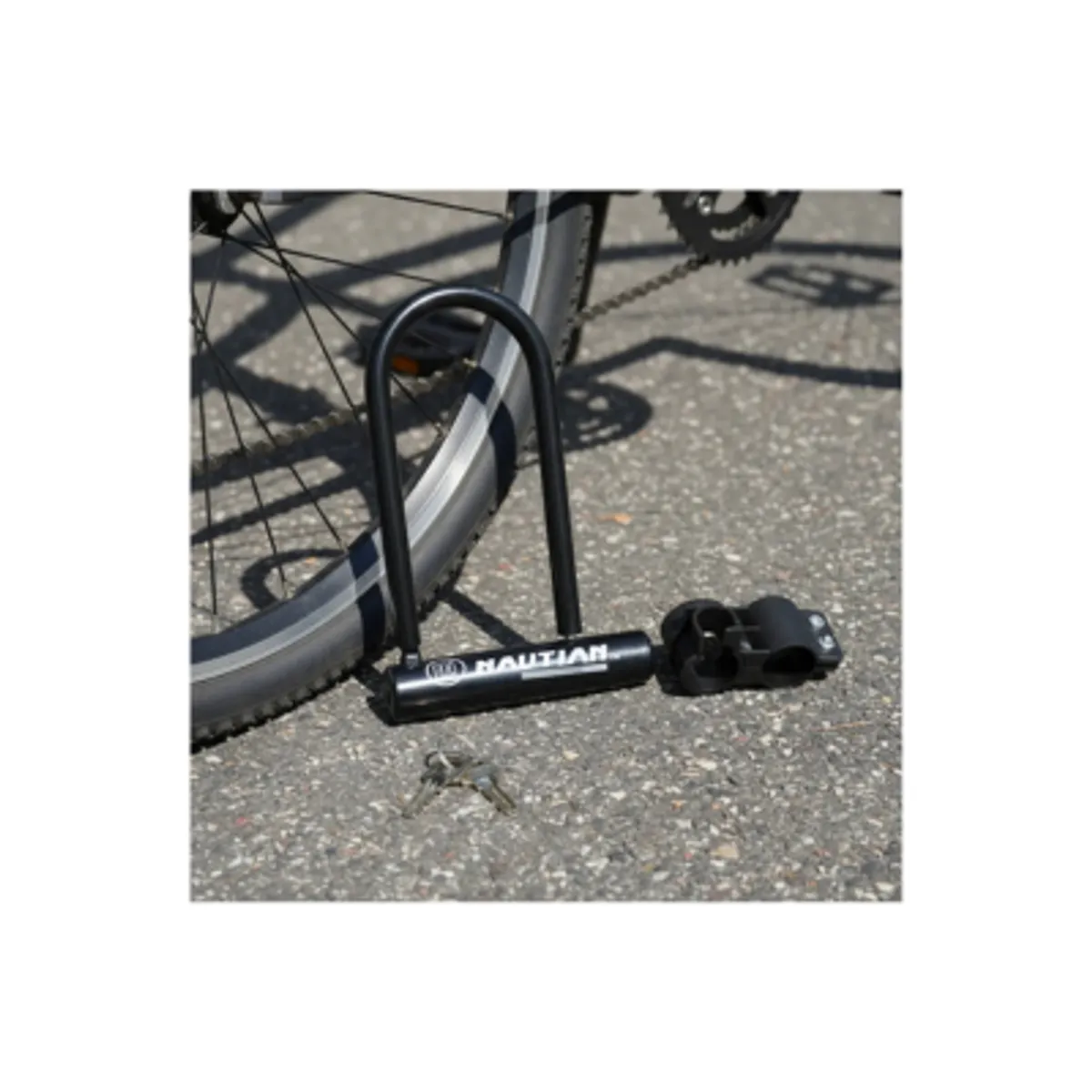 GENERICO - Candado En U Antirrobo Para Bicicleta Con Llave Y Soporte