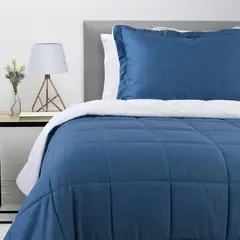 ZAHR - PLUMON ESTAMPADO CON SHERPA 1 PLAZA AZUL