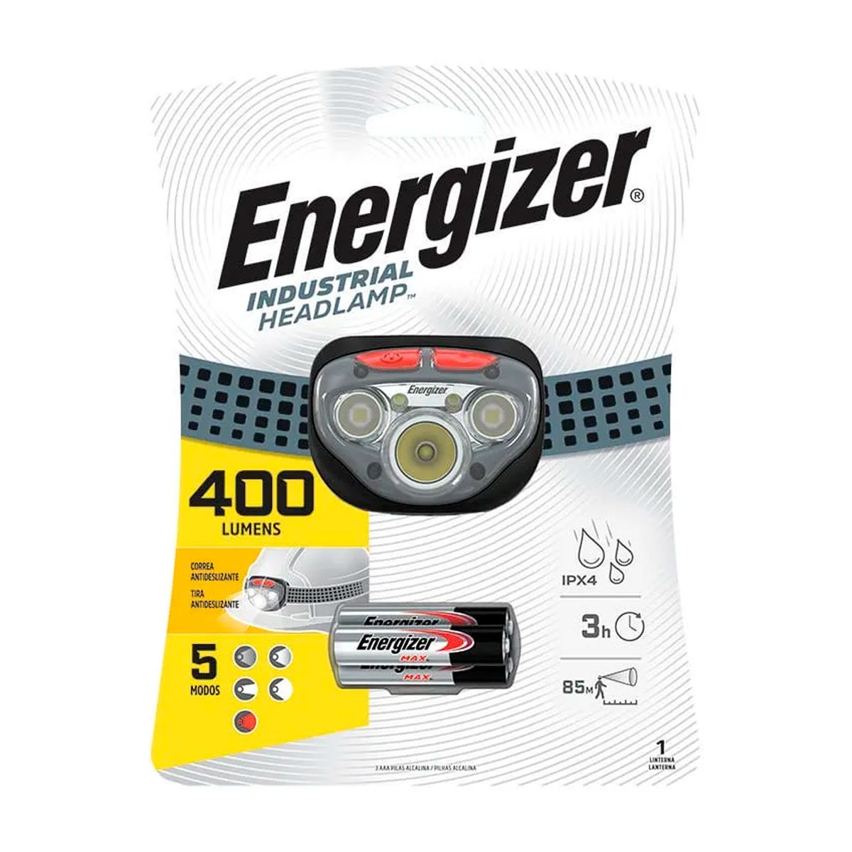 ENERGIZER - Linterna Frontal 5 Leds 400 Lumenes Energizer INDUSTRIAL HEADLAMP