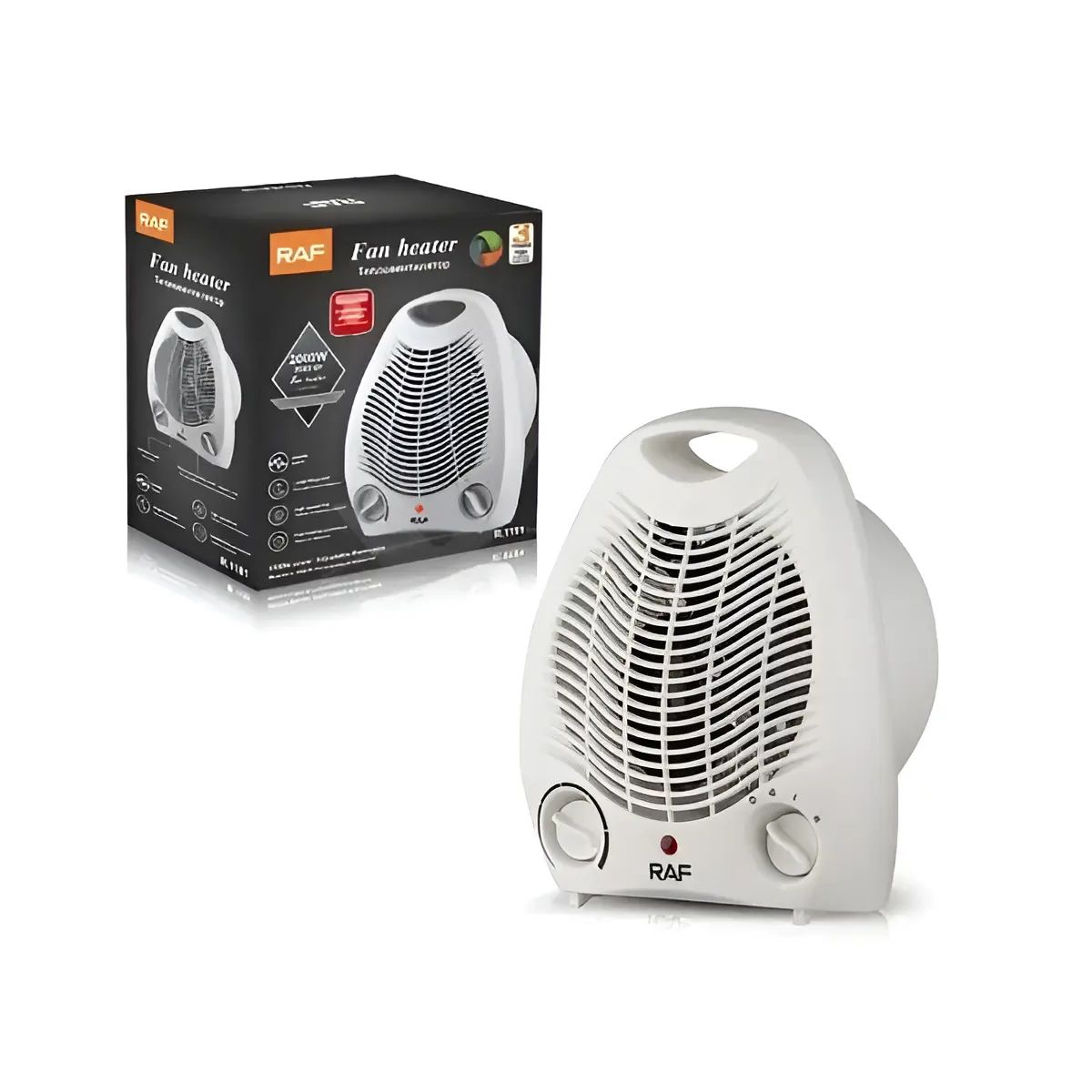 GENERICO - Estufa Raf 2000w Termostato Calefactor Ventilador 2 Niveles Color Blanco