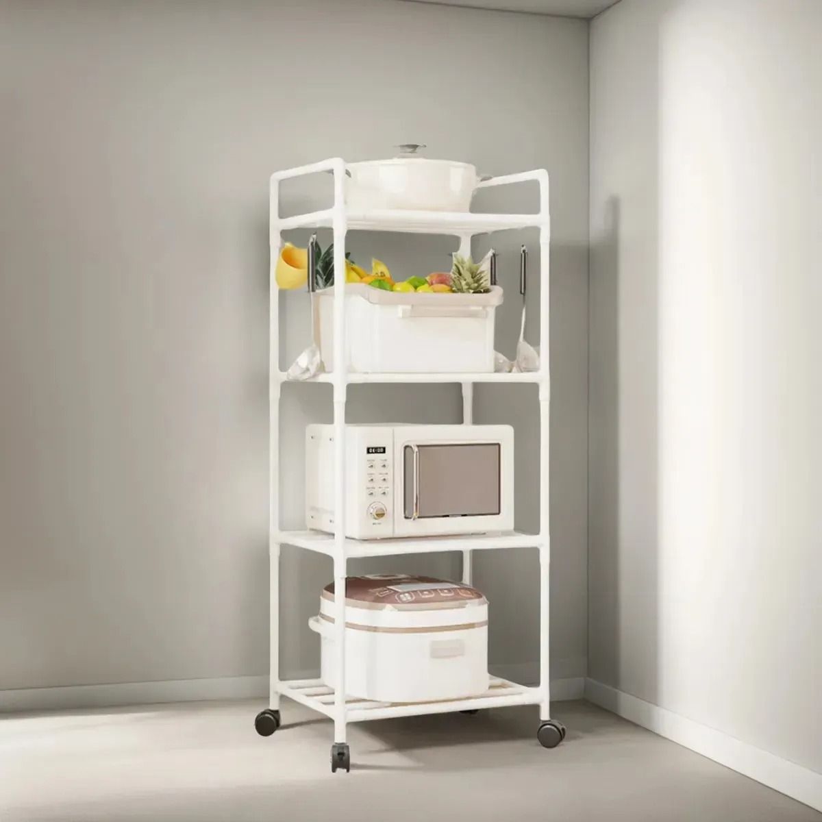 GENERICO - Rack Estante Organizador Cocina Multifuncional 4 Niveles Color Blanco