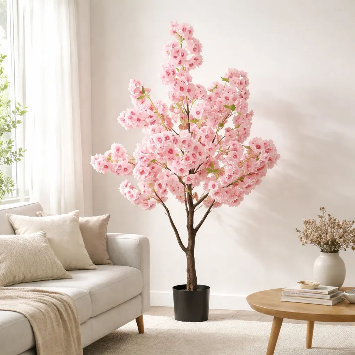 GENERICO - Arbol Cerezo Sakura Artificial De Hogar Con Macetero 1.50cm