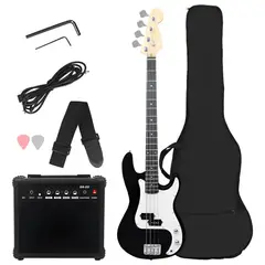 GENERICO - Bajo Eléctrico 4 Cuerdas + Amplificador 20w + Accesorios