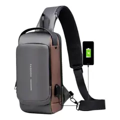 GENERICO - Bolso Cruzado Bandolera Antirrobo Impermeable Con Usb