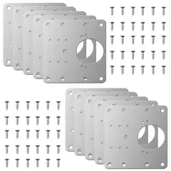 GENERICO - 10u Placas Reparacion Bisagra Mueble Puerta Acero Inoxidable