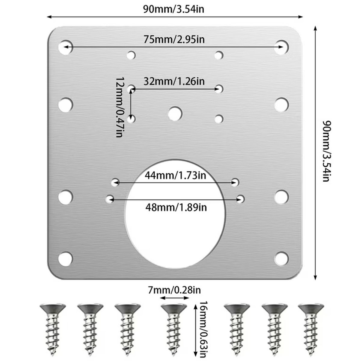 GENERICO - 10u Placas Reparacion Bisagra Mueble Puerta Acero Inoxidable