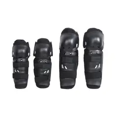 GENERICO - Set de Protecciones para Moto Rodilleras y Coderas Articuladas de Alto Impacto - Negro