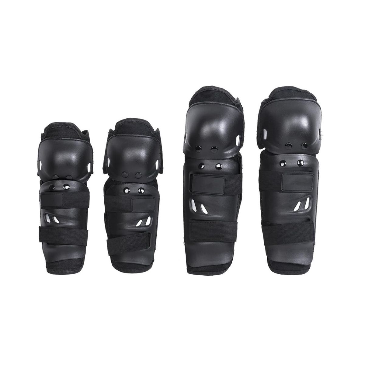 GENERICO - Set de Protecciones para Moto Rodilleras y Coderas Articuladas de Alto Impacto - Negro