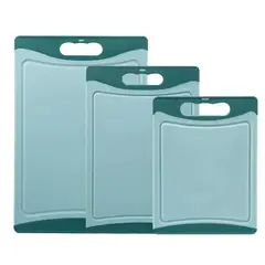 EVERSO - Set De 3 Tablas De Cortar De Plástico Para Picar Y Cortar, Tablas De Cortar Apto Para Lavavajillas, Asas De Fácil Agarre