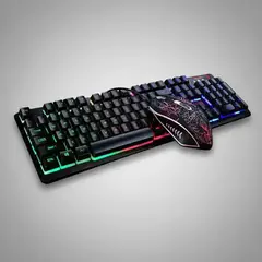 GENERICO - Teclado y mouse gamers retro iluminado USB