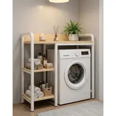 IDEEHOUSE - Estante Mueble Organizador De Lavadora Baño Color Blanco