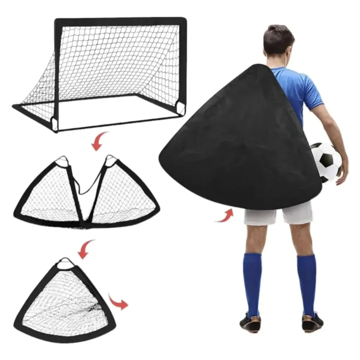 GENERICO - Juego de 2 Porterías de Fútbol Portátil para Niños 120x90cm