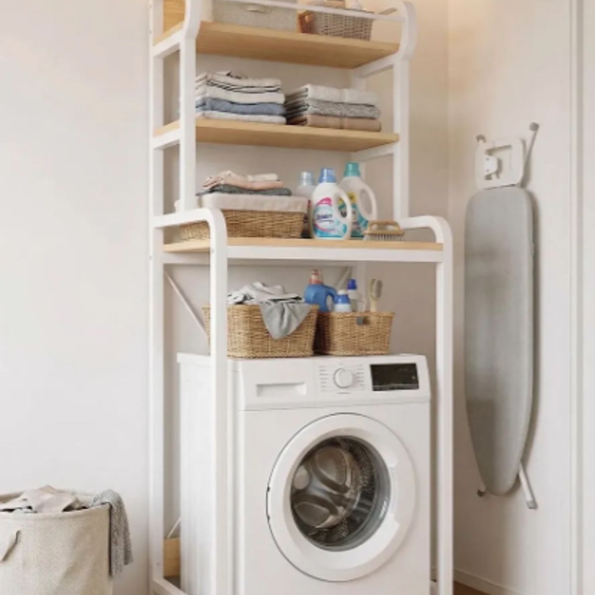 Estante Mueble Organizador De Lavadora Baño 68x50x195cm, marca IDEEHOUSE - Foto Principal