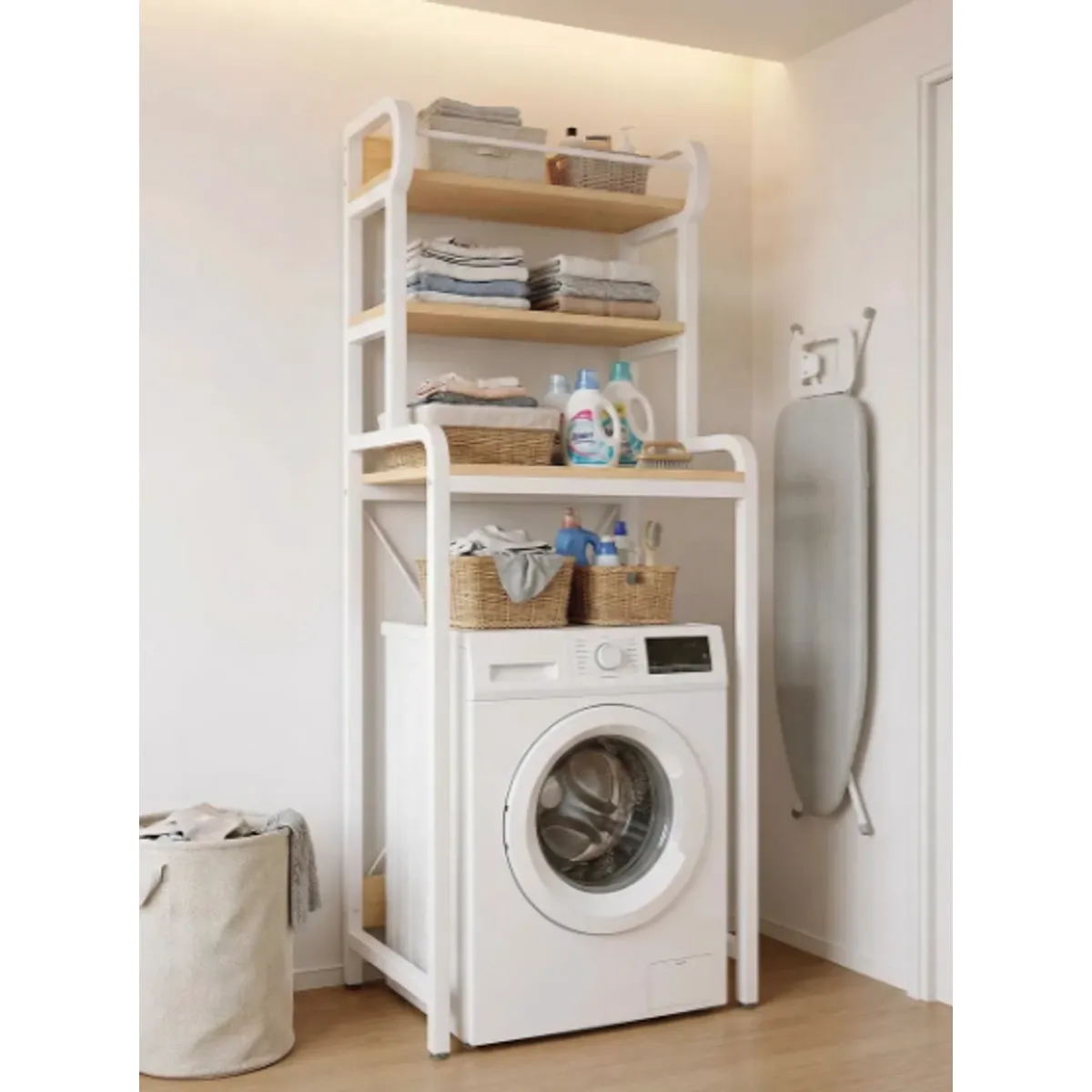 Estante Mueble Organizador De Lavadora Baño 68x50x195cm, marca IDEEHOUSE - Foto Principal