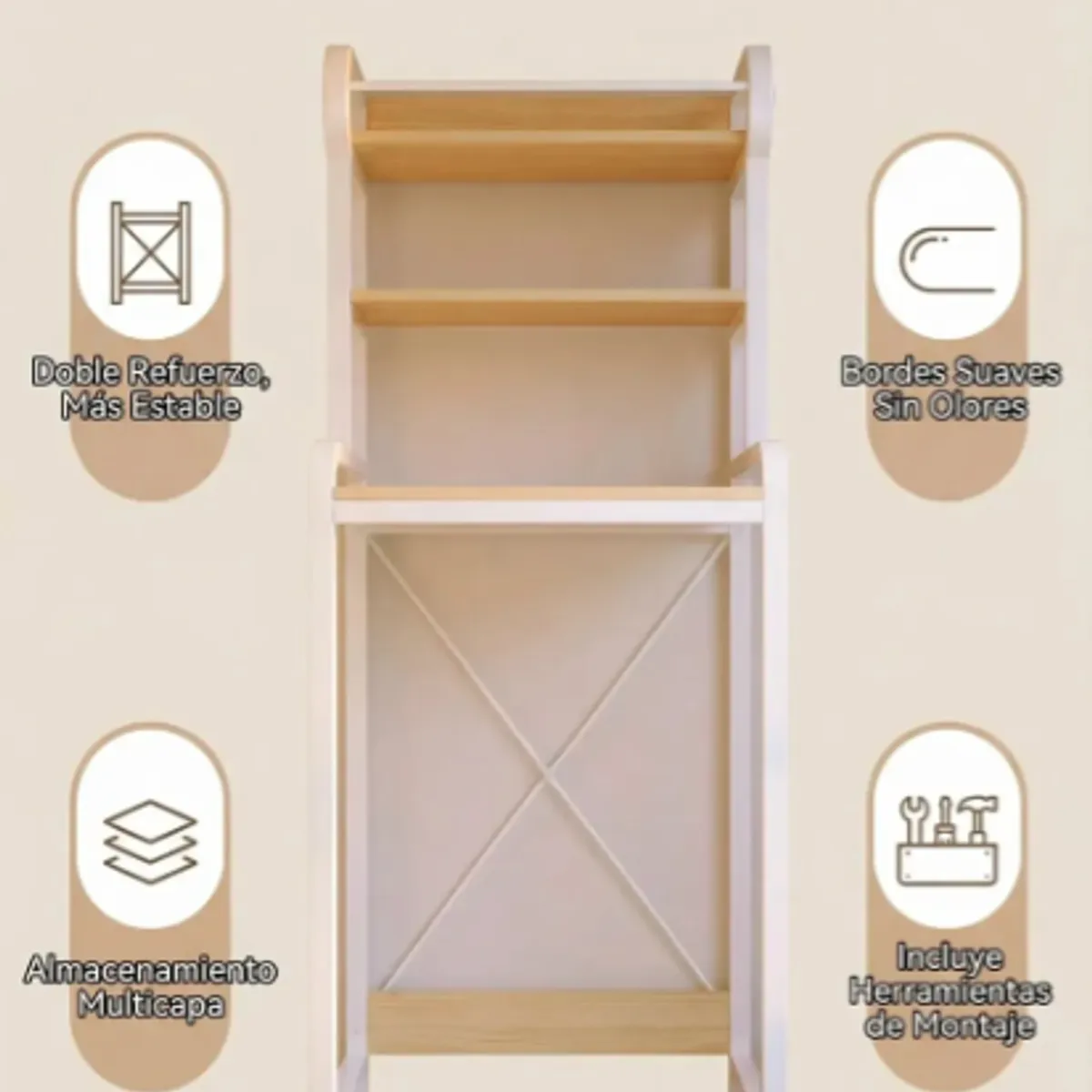 Estante Mueble Organizador De Lavadora Baño 68x50x195cm, marca IDEEHOUSE - Foto 2
