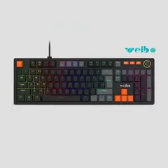 IRM - Teclado Mecanico Gamer Weibo Rgb Alambrico Con Ñ Negro Luces Led Juegos Pc Calidad Pro FIGOIMPORT