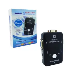 GENERICO - Switch KVM USB 2.0 Modelo KVM-21UA Conexion USB/VGA/Impresora Capacidad 2 PC.