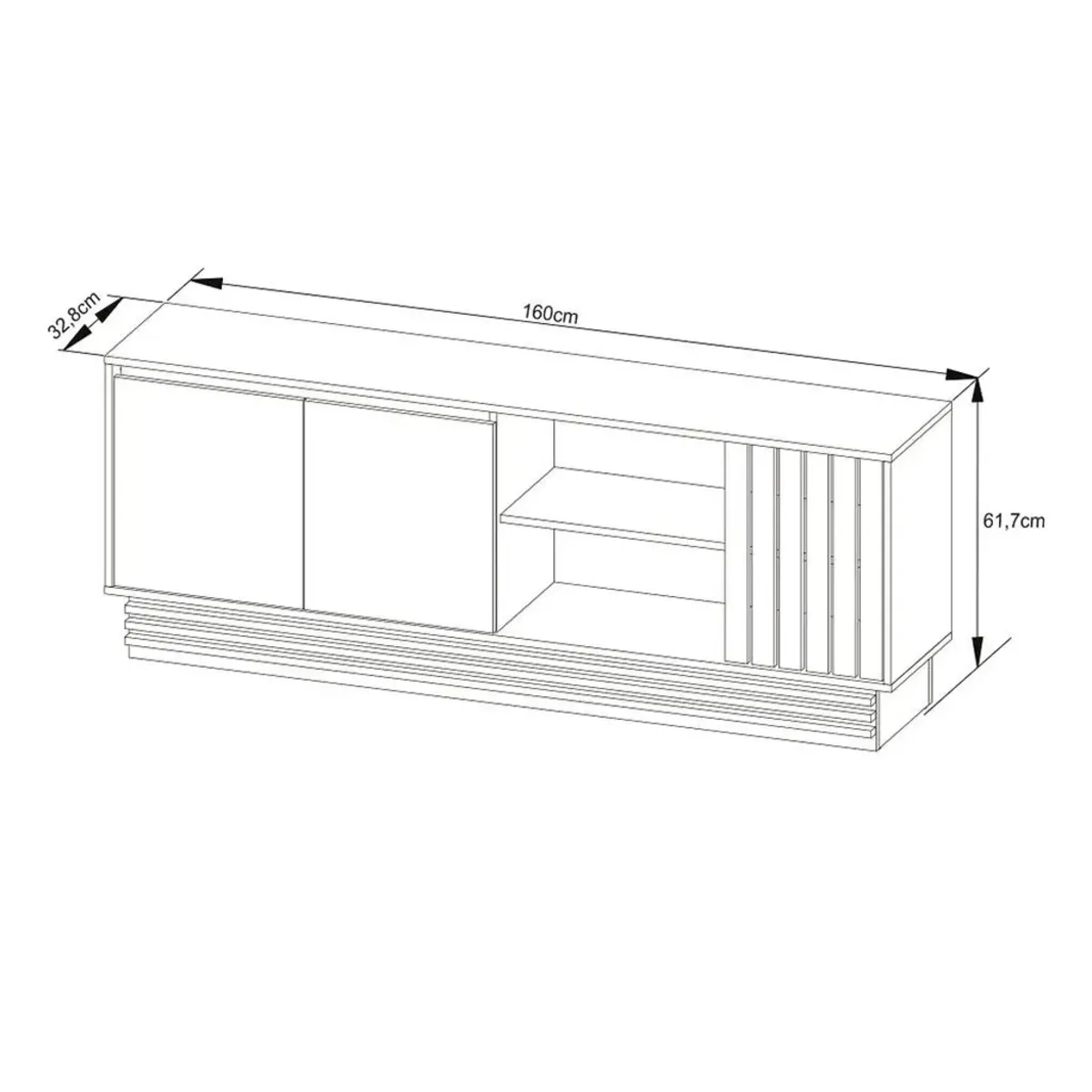 TECNOMOBILI - Rack TV + Panel 65" Almendra Rattan Tecnomobili