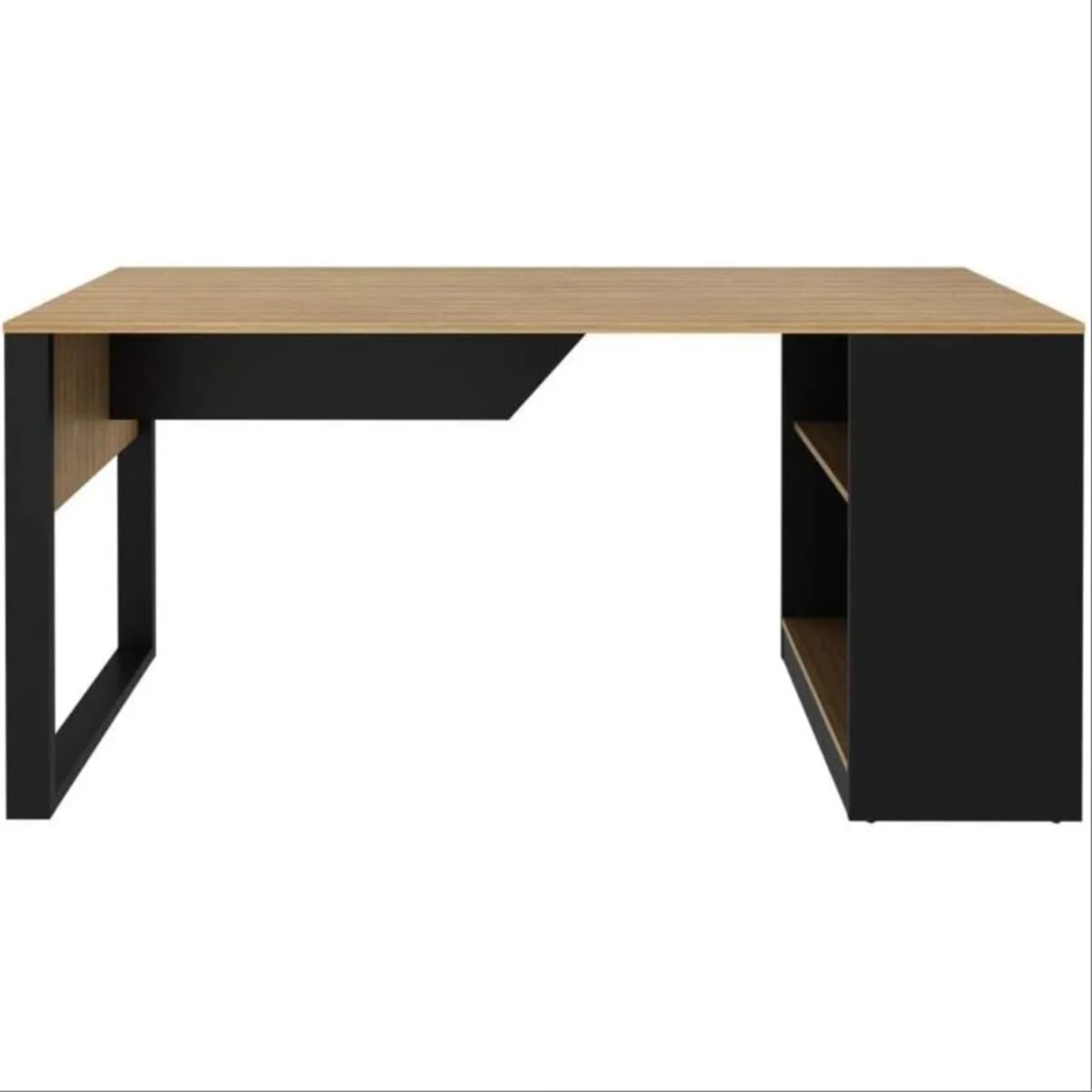 TECNOMOBILI - Escritorio Negro-almendra 160x74,5x60 cm Tecnomobili