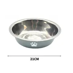 GENERICO - COMEDERO METALICO PARA MASCOTAS 21CM