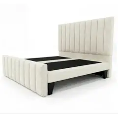 GENERICO - Base de Cama Doble Respaldo 2 Plazas Crudo Felpa