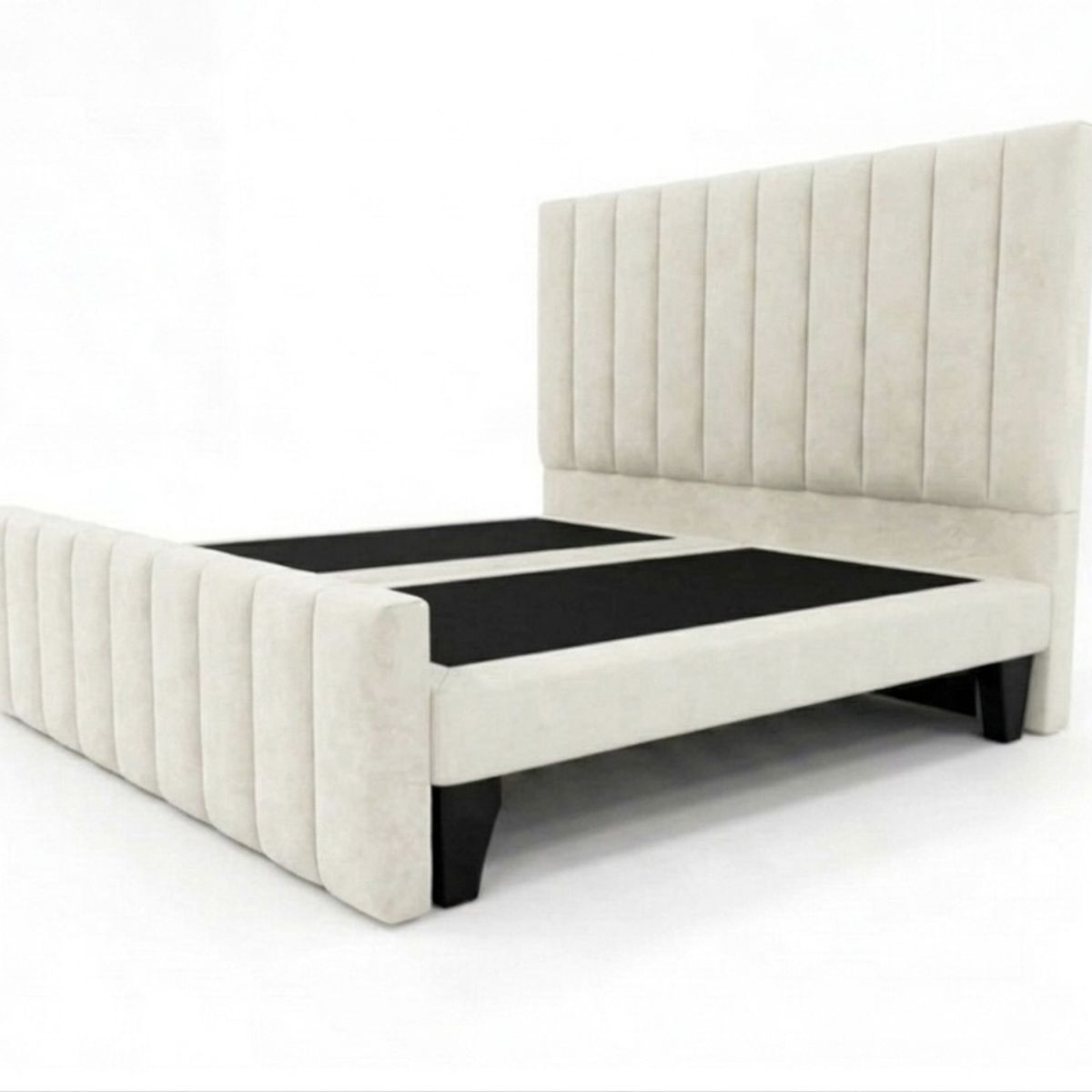 GENERICO - Base de Cama Doble Respaldo king Crudo Felpa