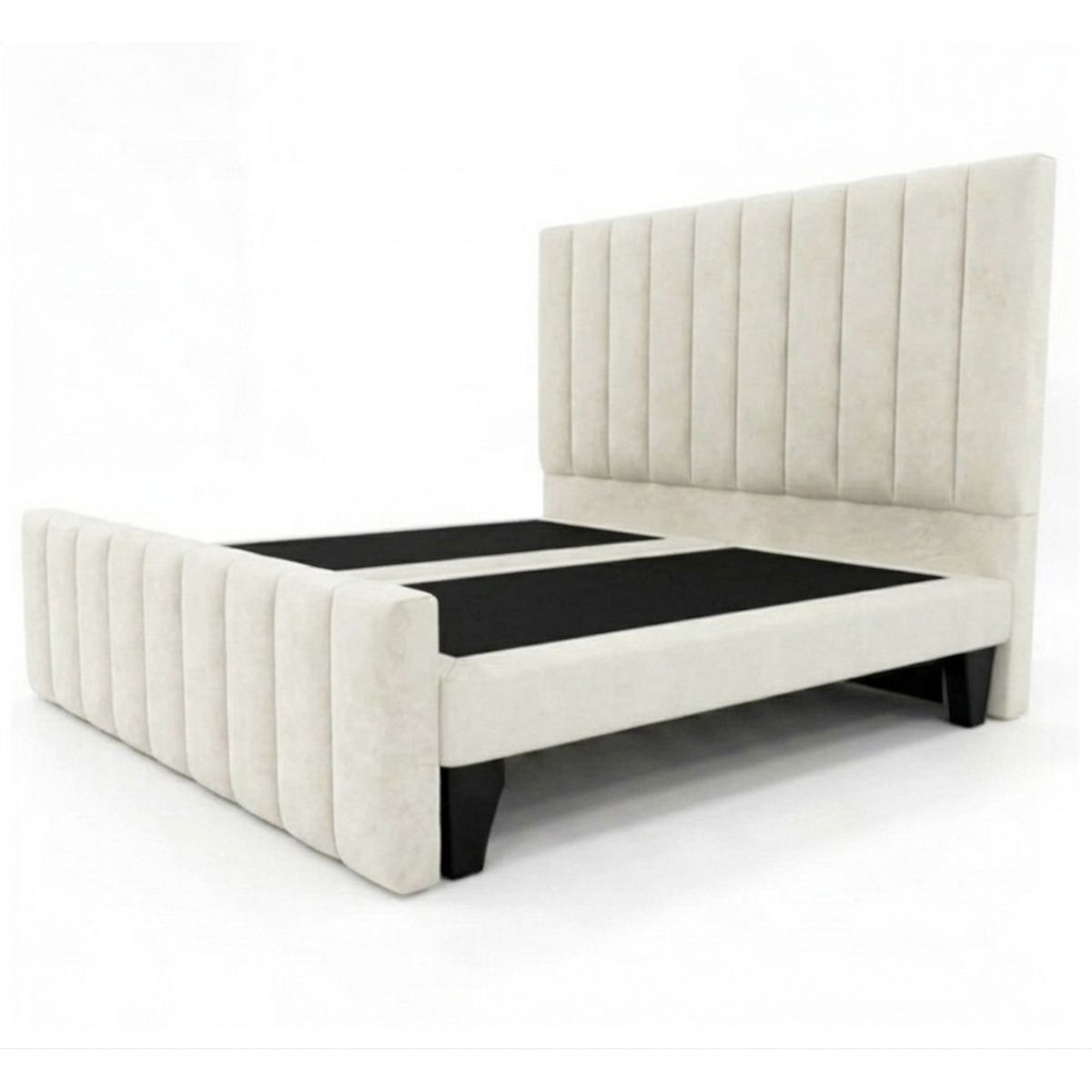 GENERICO - Base de Cama Doble Respaldo king Crudo Felpa