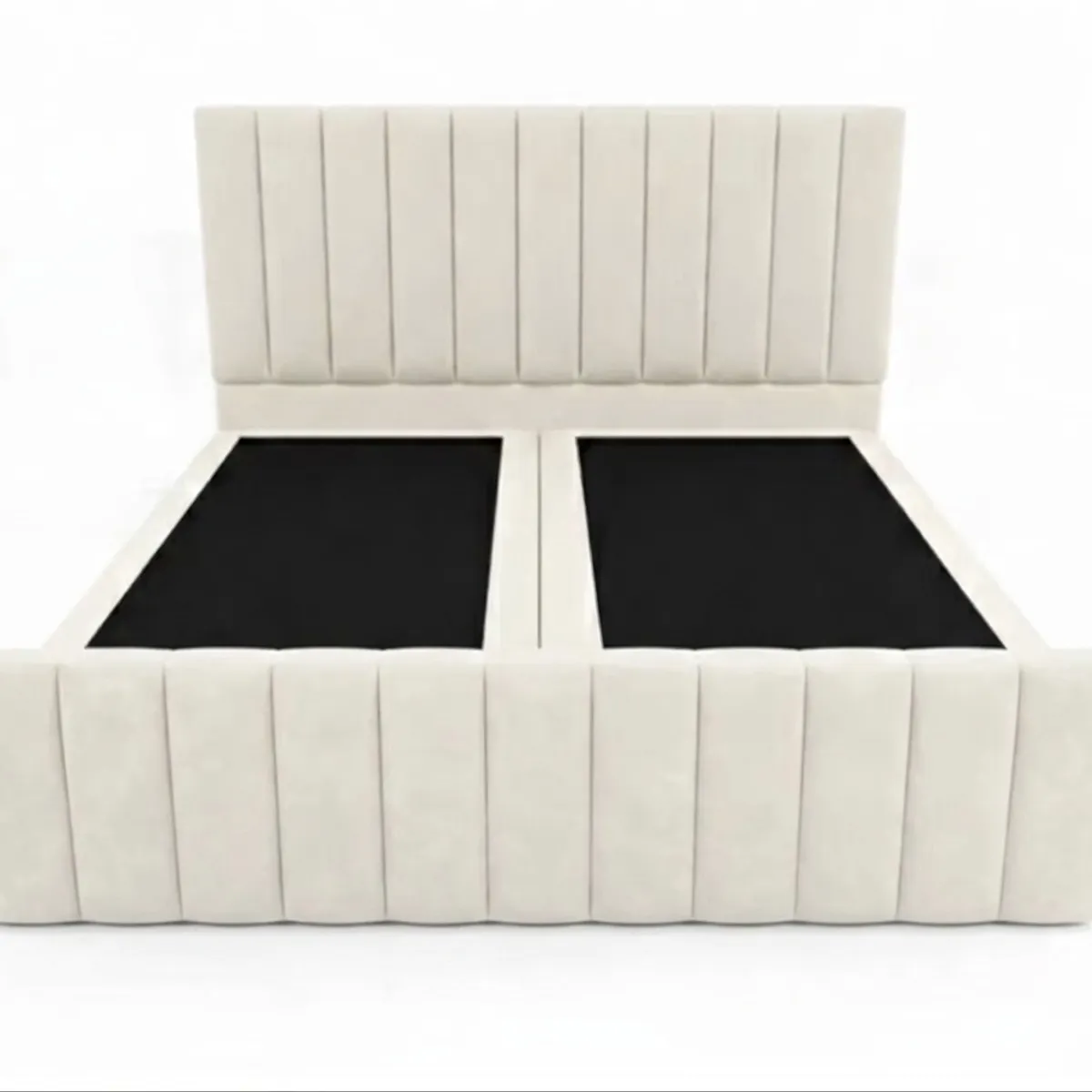 GENERICO - Base de Cama Doble Respaldo king Crudo Felpa
