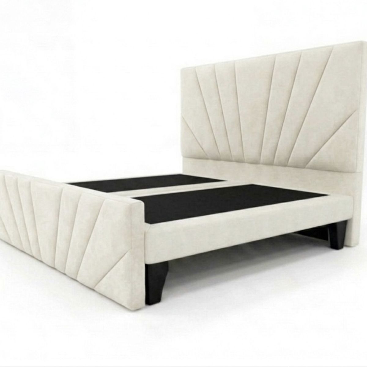 GENERICO - Base de Cama Doble Respaldo king Crudo Felpa