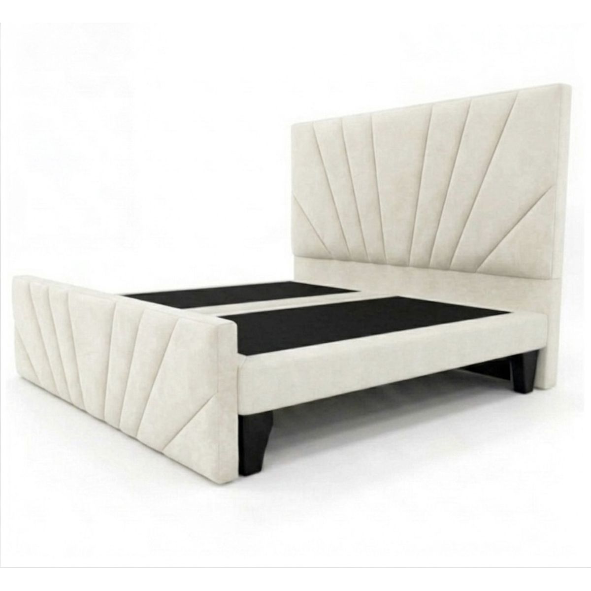 GENERICO - Base de Cama Doble Respaldo king Crudo Felpa
