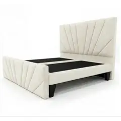 GENERICO - Base de Cama Doble Respaldo king Crudo Felpa