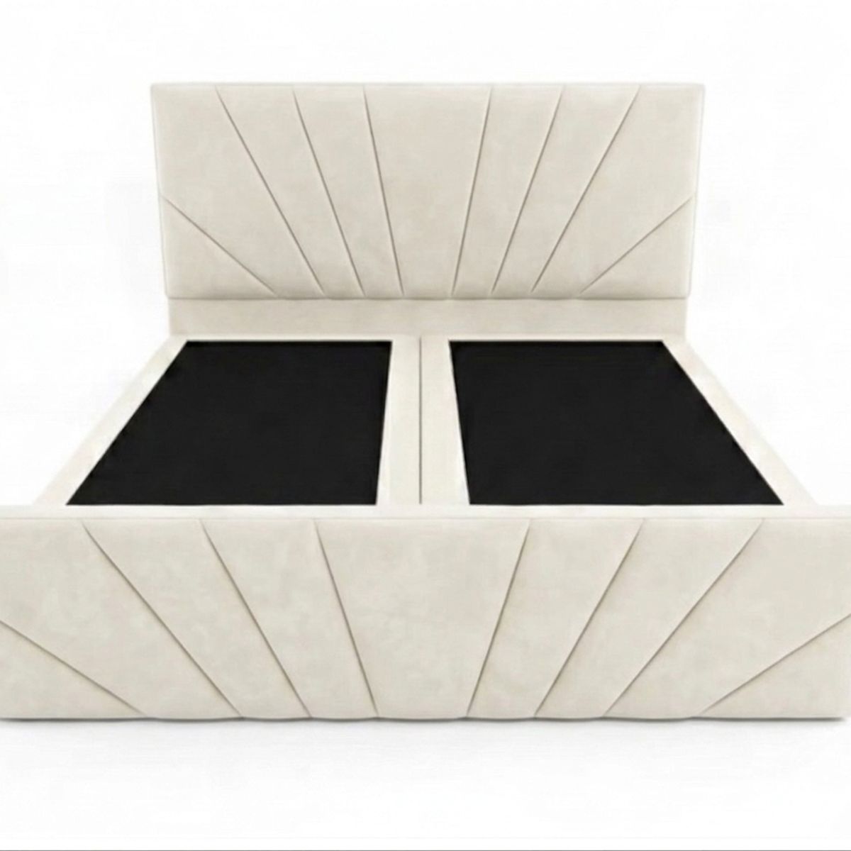 GENERICO - Base de Cama Doble Respaldo king Crudo Felpa