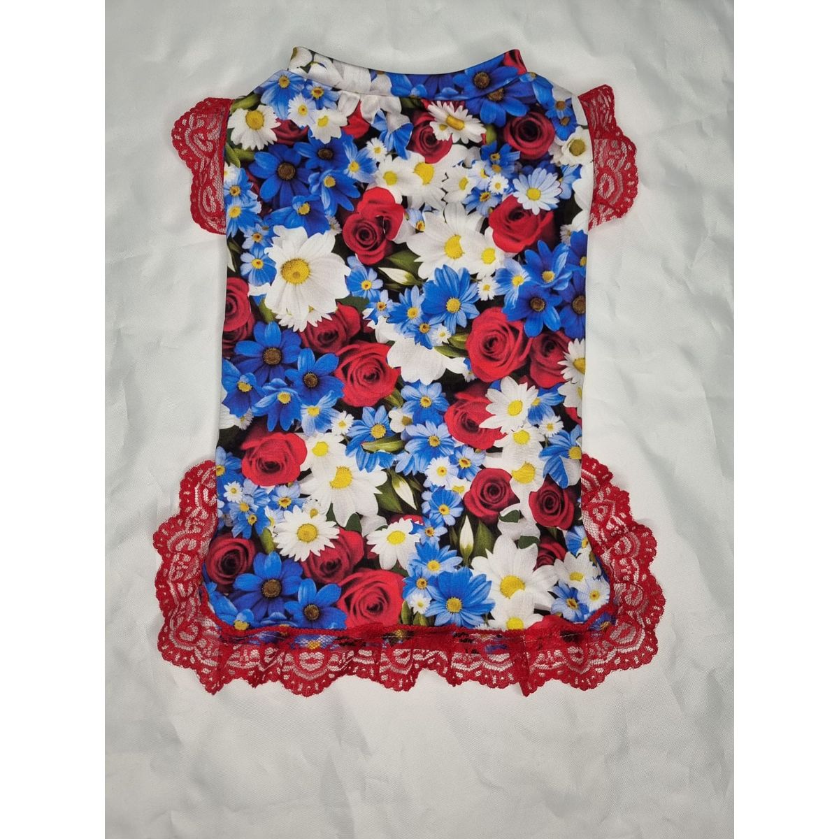 EL MUNDO DE EMMA - Polera mascota flores tricolor talla M