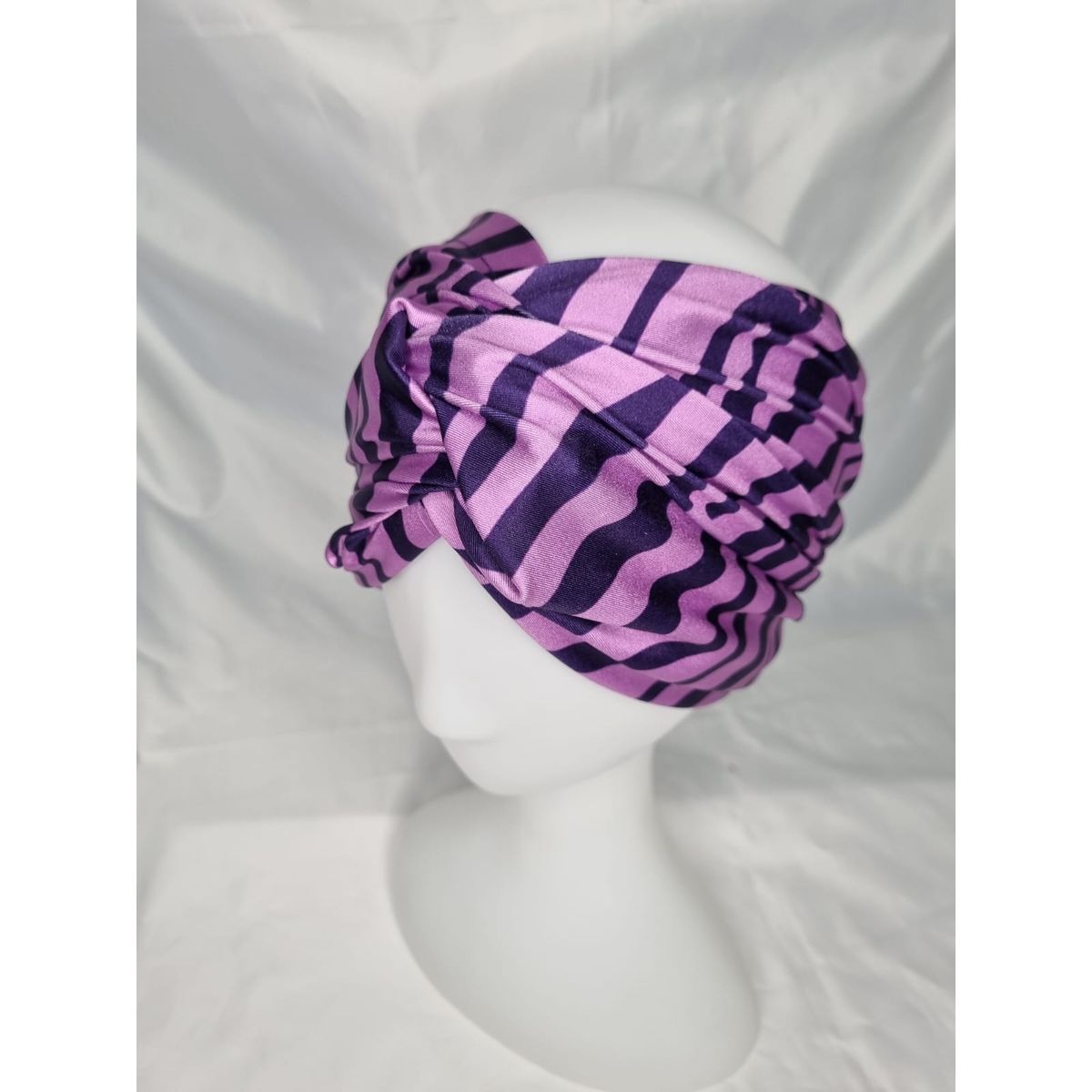EL ESPACIO DE TOMMY - Turbante cintillo clínico lycra cebra morado