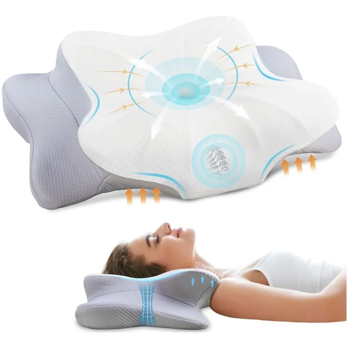 GENERICO - Almohada Viscoelástica Ergonómica Ortopédica para Cuello