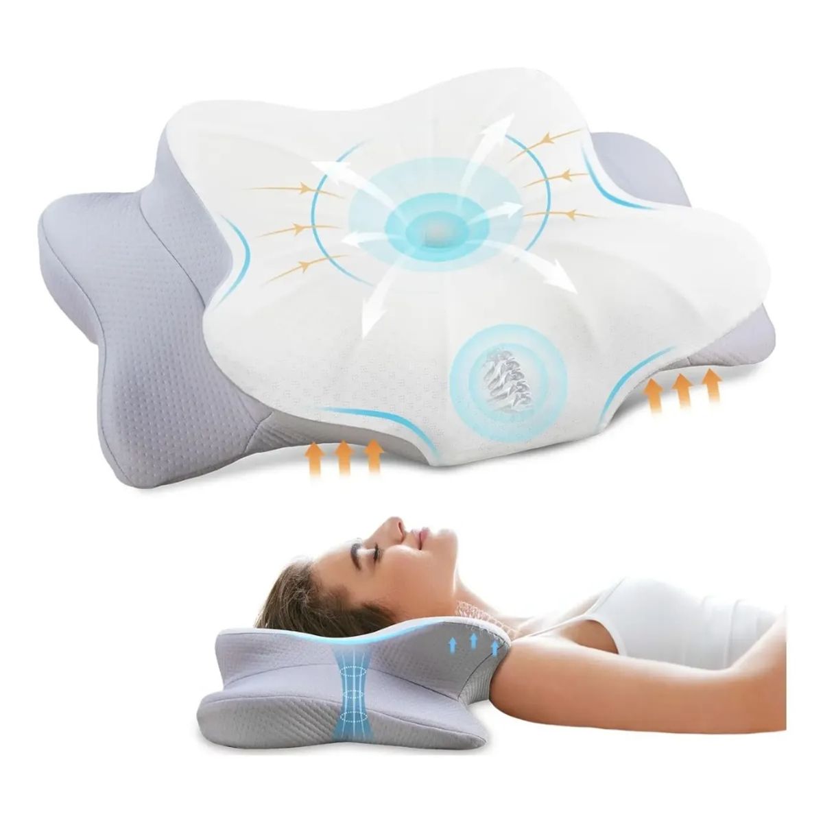 GENERICO - Almohada Viscoelástica Ergonómica Ortopédica para Cuello