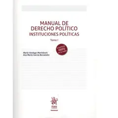 TIRANT LO BLANCH - MANUAL DE DERECHO POLÍTICO - TOMO I - INSTITUCIONES POLÍTICAS