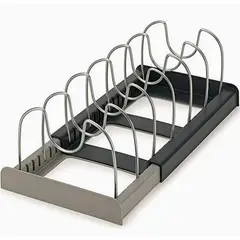 GENERICO - Rack Organizador Ollas Menaje Tablas Tapas Expandible - Gris