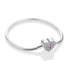 LK LUKSO - Pulsera Charm Corazón Circón Rosa Plata 925