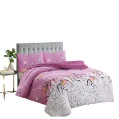 GENERICO - Cobertor Plush con chiorro , 1 plaza y media , Fucsia floreado