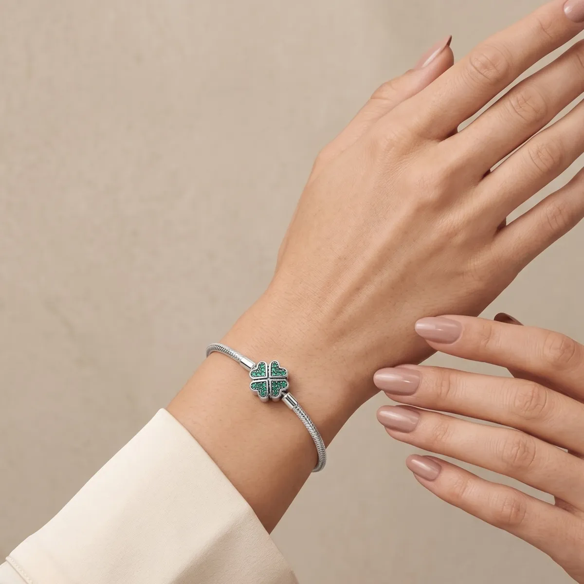 LK LUKSO - Pulsera Charm Trébol 4 Hojas Plata 925